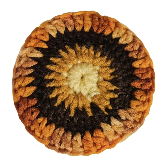 Hand Crafted 2pc Set Crochet Sunflower Coaster Home Decor Floral Retro Mug Rug - Picture 15 of 17